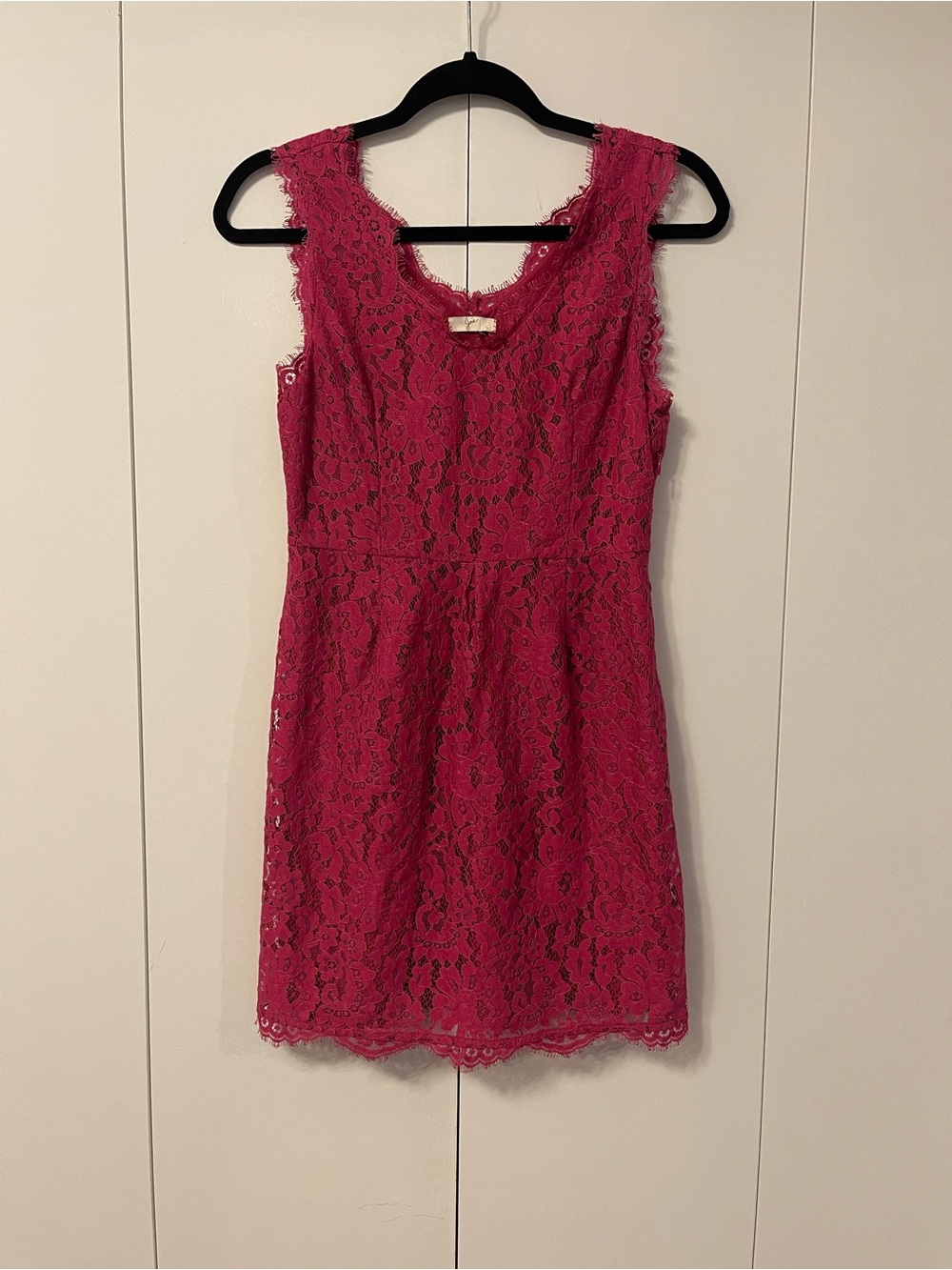 Joie Fuchsia Lace Sleeveless Mini Dress Elegant Cocktail & Party Dress